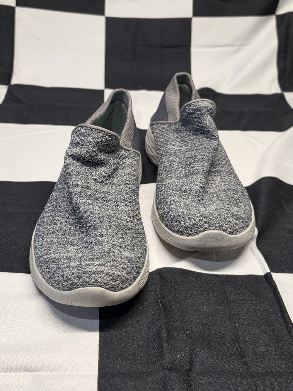 Skechers Women's Grey Knit Slip-On Sneakers